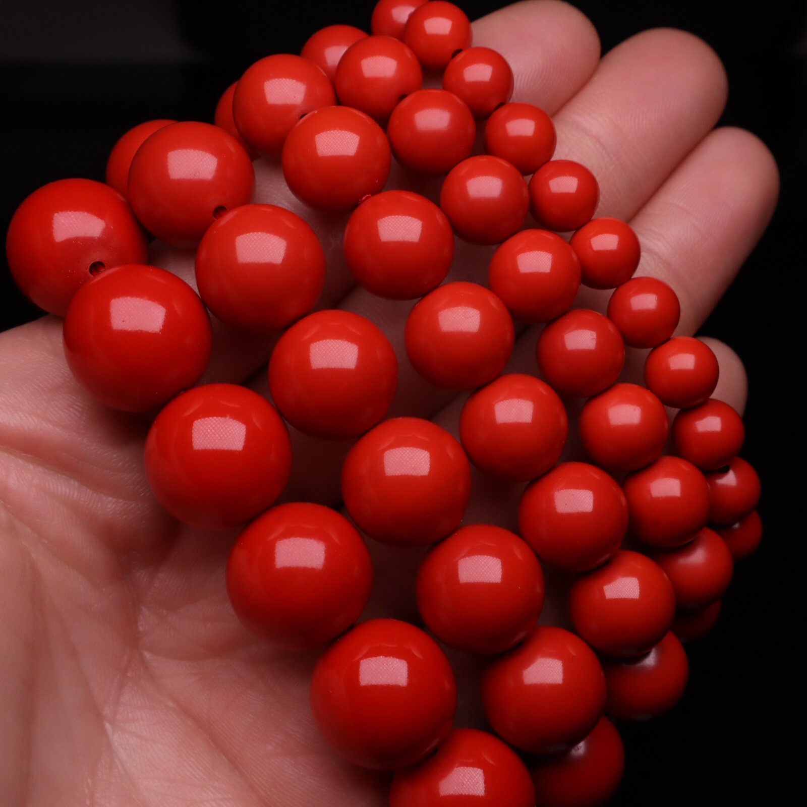 原矿天然朱砂散珠紫金砂帝王砂红色圆女手链转运珠男圆珠首饰手串