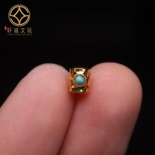 原创s925银镀金转运桶珠松石蜻蜓眼隔珠手链小配件diy配饰饰品