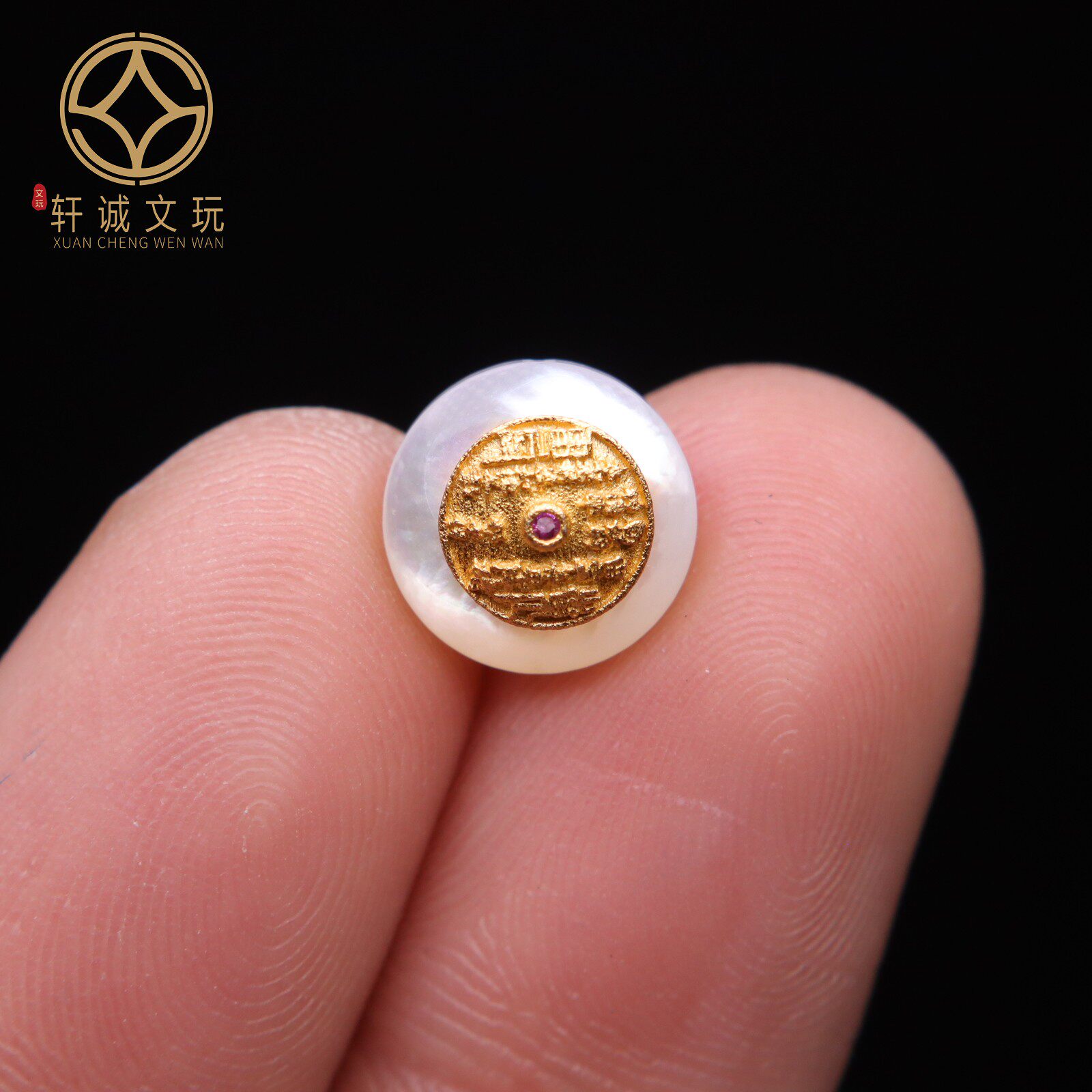原创S925银镀金珍珠山鬼花桶珠diy文玩佛珠手串手链隔珠文玩配件