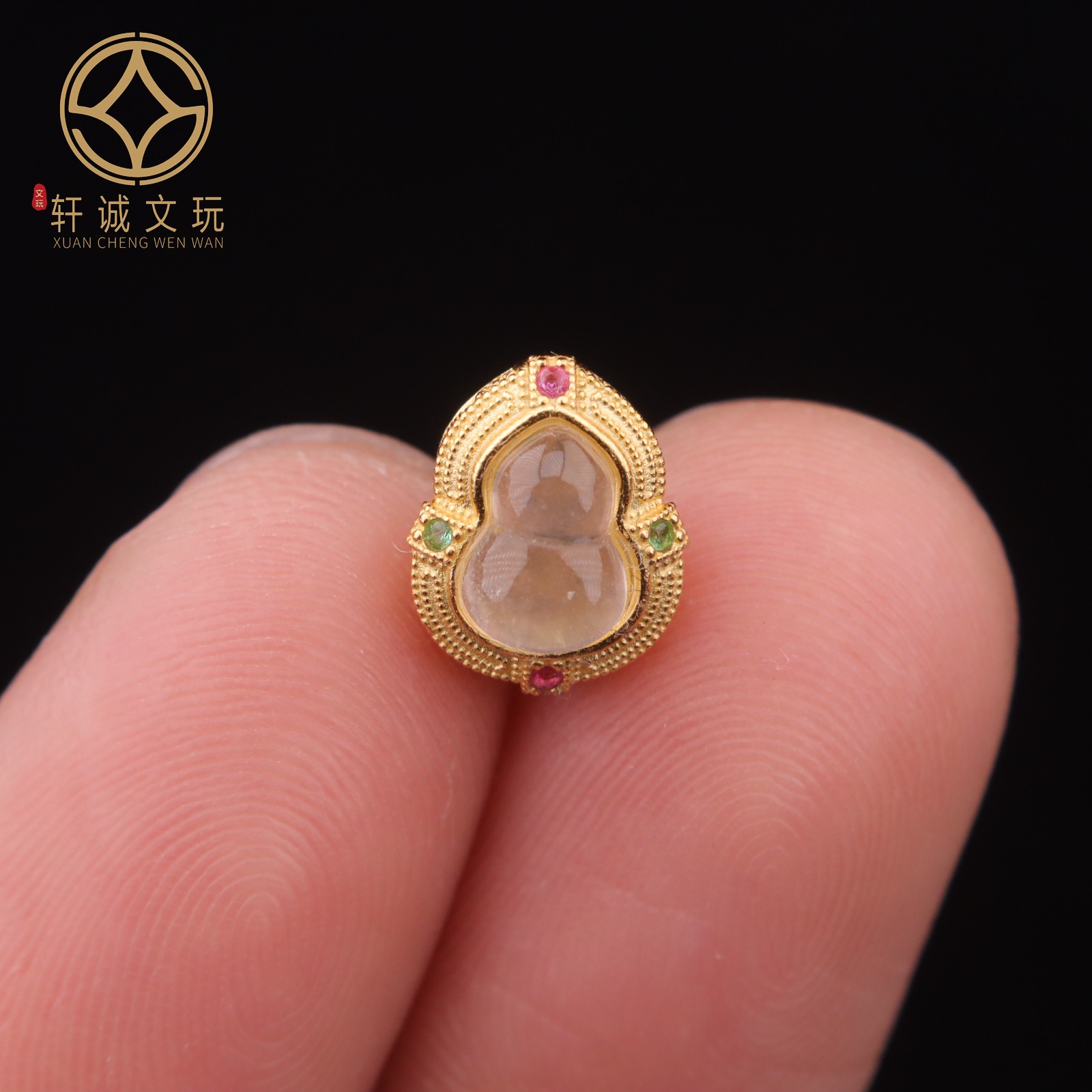 S925纯银镀金爱心水沫玉莲子桶珠隔珠桃心珍珠配件配珠桶珠吊坠