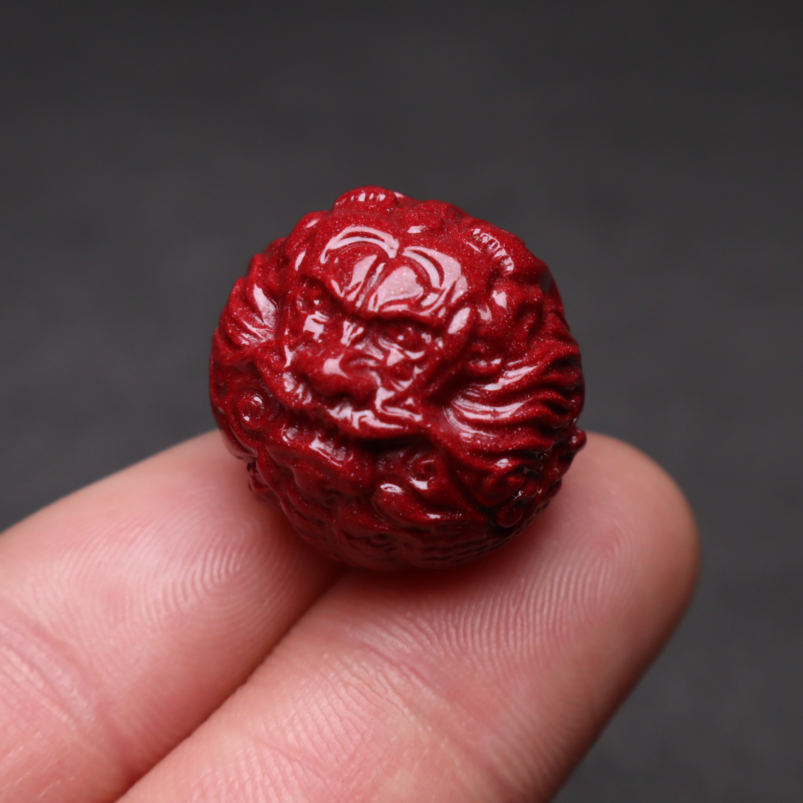 正品保真天然朱砂紫金砂龙珠貔貅顶腰珠隔珠金刚星月菩提手串配饰