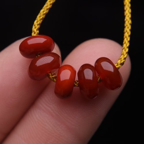 保真凉山满肉满色南红玛瑙隔片隔珠算盘珠散珠DIY配饰新品