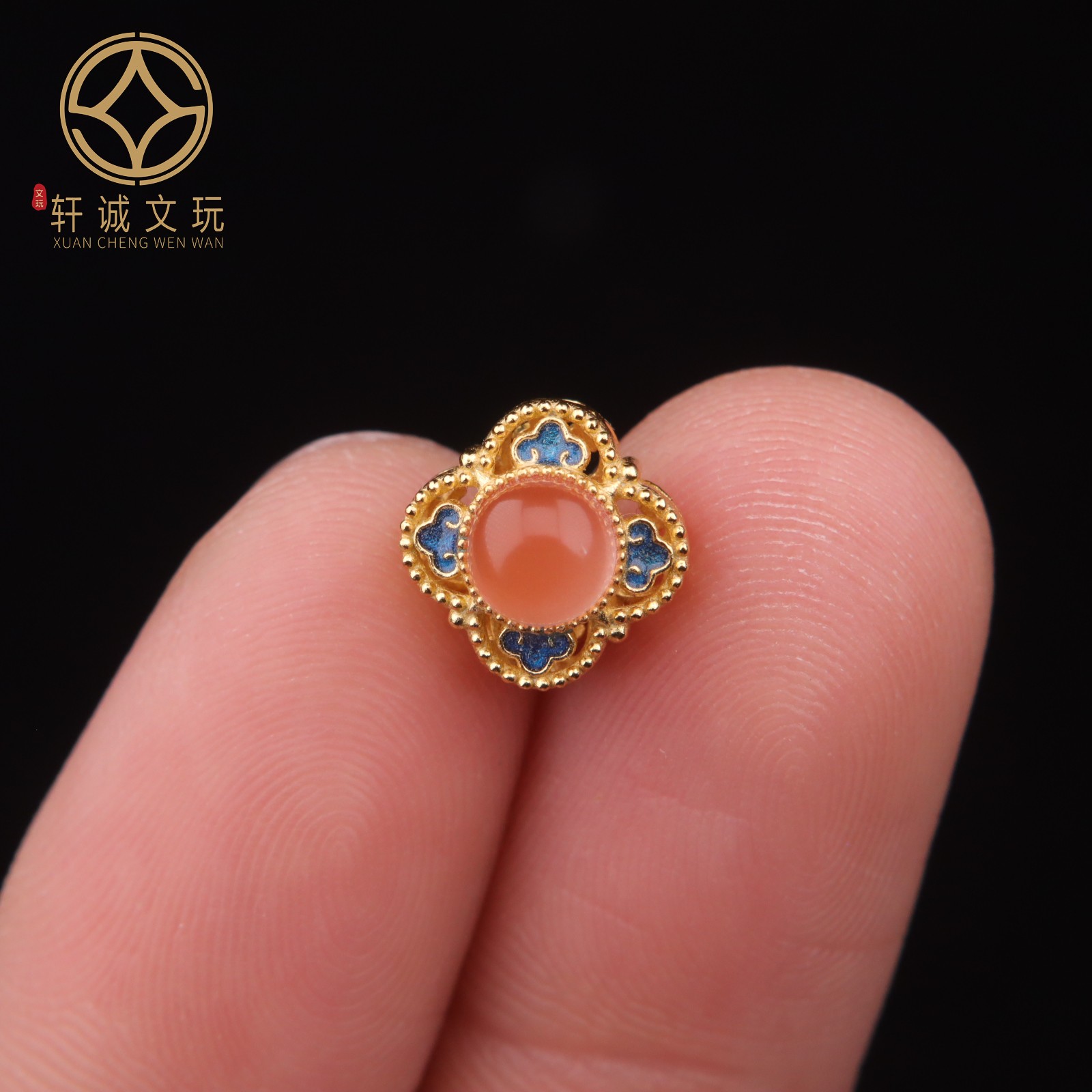 6.8MM银镀金镶嵌天然南红玛瑙蜜蜡桶珠隔珠散珠手串diy文玩配件饰