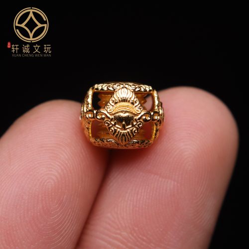 原创925银镀金法眼镶钻桶珠散珠DIY配饰配件文玩手串手链单珠配珠