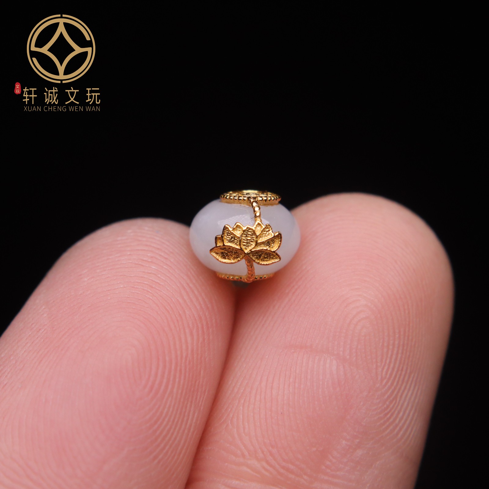 古法金银镀金配件天然翡翠镶嵌鼓珠桶珠隔珠散珠珠子DIY文玩配饰