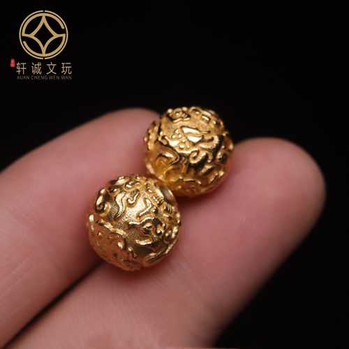 原创足银999龙鳞纹珠顶腰珠隔珠菩提手串手工串珠编绳diy文玩配饰