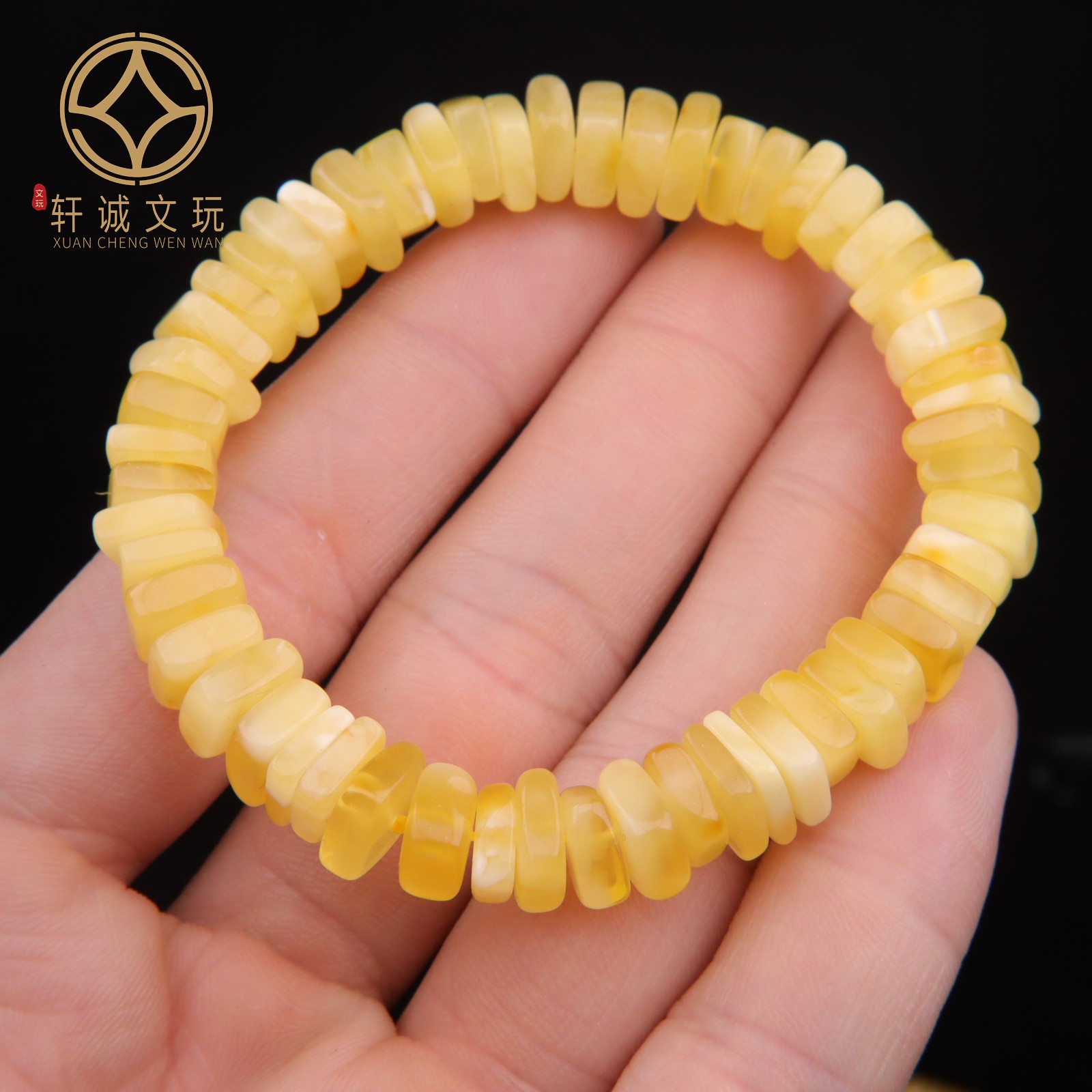 原创天然琥珀蜜蜡原矿俄料方随型桶珠隔珠diy文玩配件配饰手串链