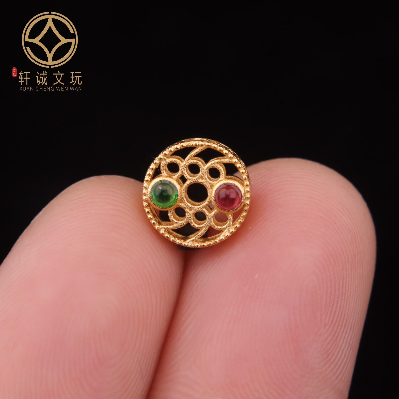 9MM银镀金蜻蜓眼s925转运珠子南红松石隔珠手链配件diy配饰配珠