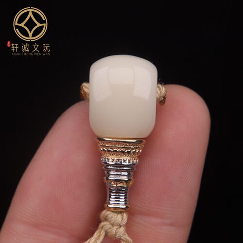 天然雪巴白琉璃古法金三通套装组合佛头金刚菩提108长串配饰配件