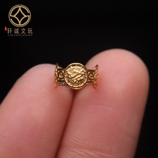 原创足银925银镀金佛六字真言跑环隔片手串手链diy文玩配珠配饰