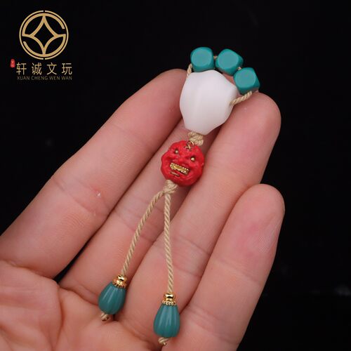 天然雪巴白琉璃恶僧古法金三通套装佛头108长串配饰配珠手串配件