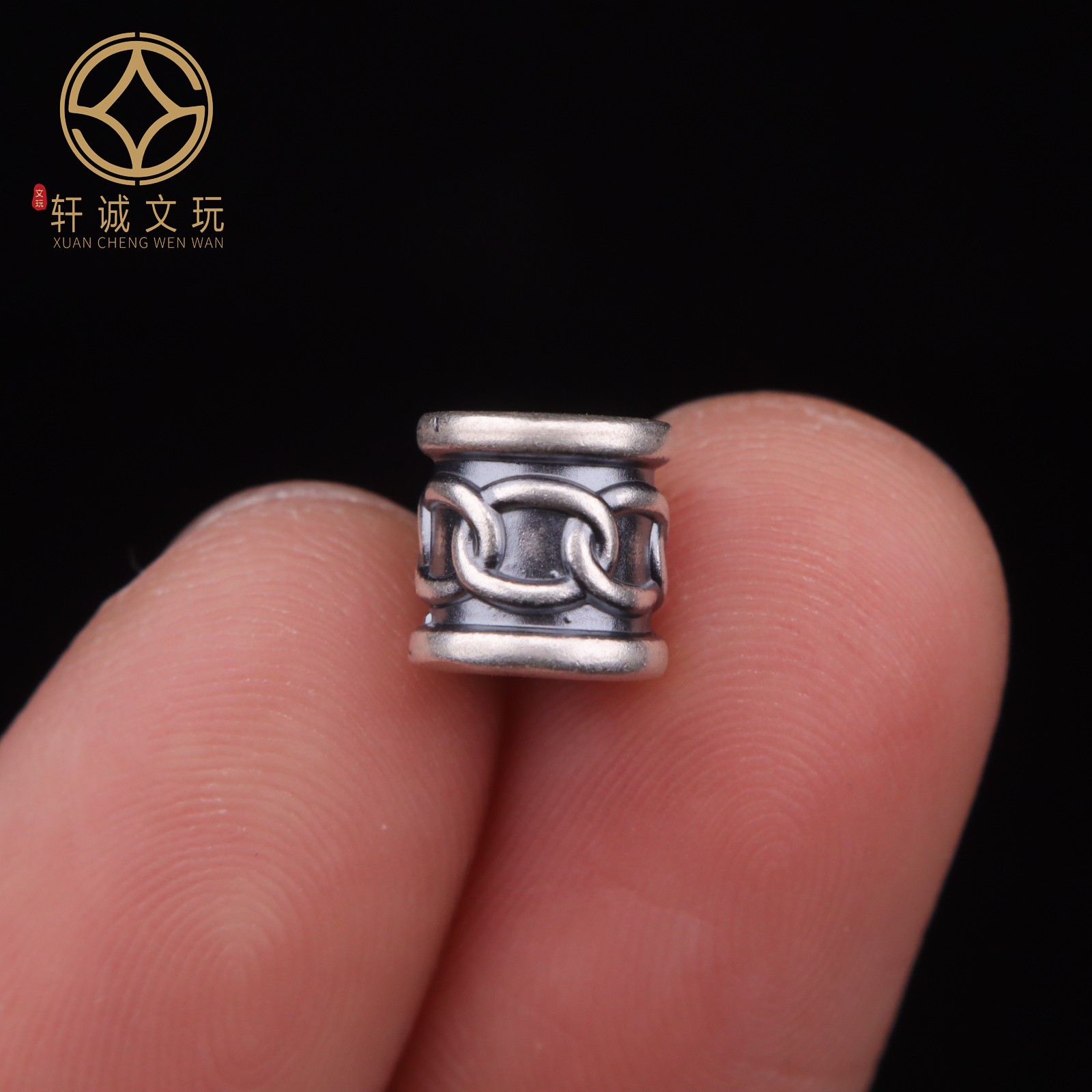 7.8MM锁链桶珠999足银老型隔珠diy手工配件文玩配饰转运单珠散珠