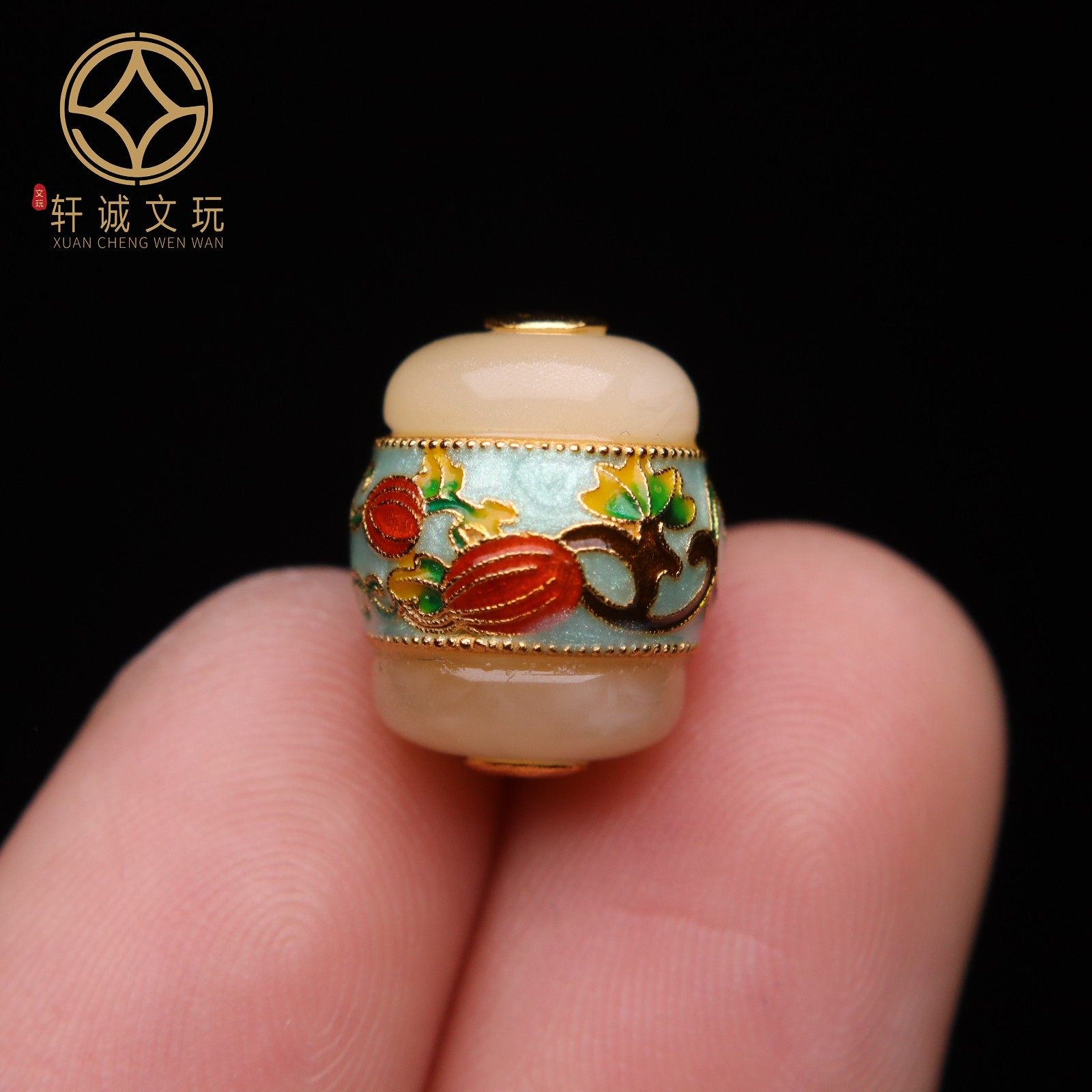 原创925银镀金天然白蜜桶珠腰珠隔珠手工串珠编绳diy文玩配饰珠