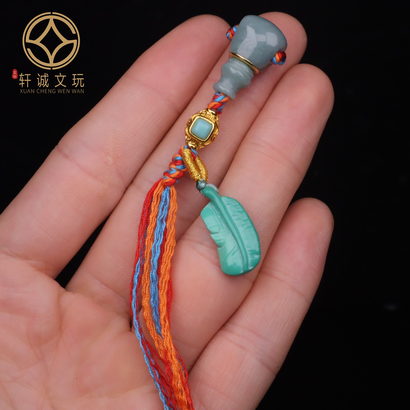 11.6MM翡翠三通套装古法金组合佛头金刚菩提108长串配饰珠配件