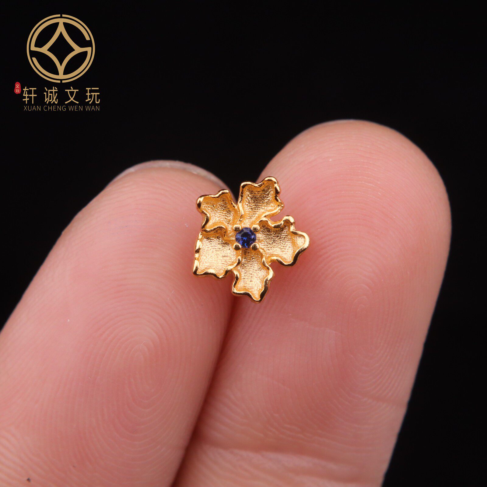 8.4MM花卡子925银镀金莲花腰珠隔珠串珠编绳diy文玩手串配饰配珠