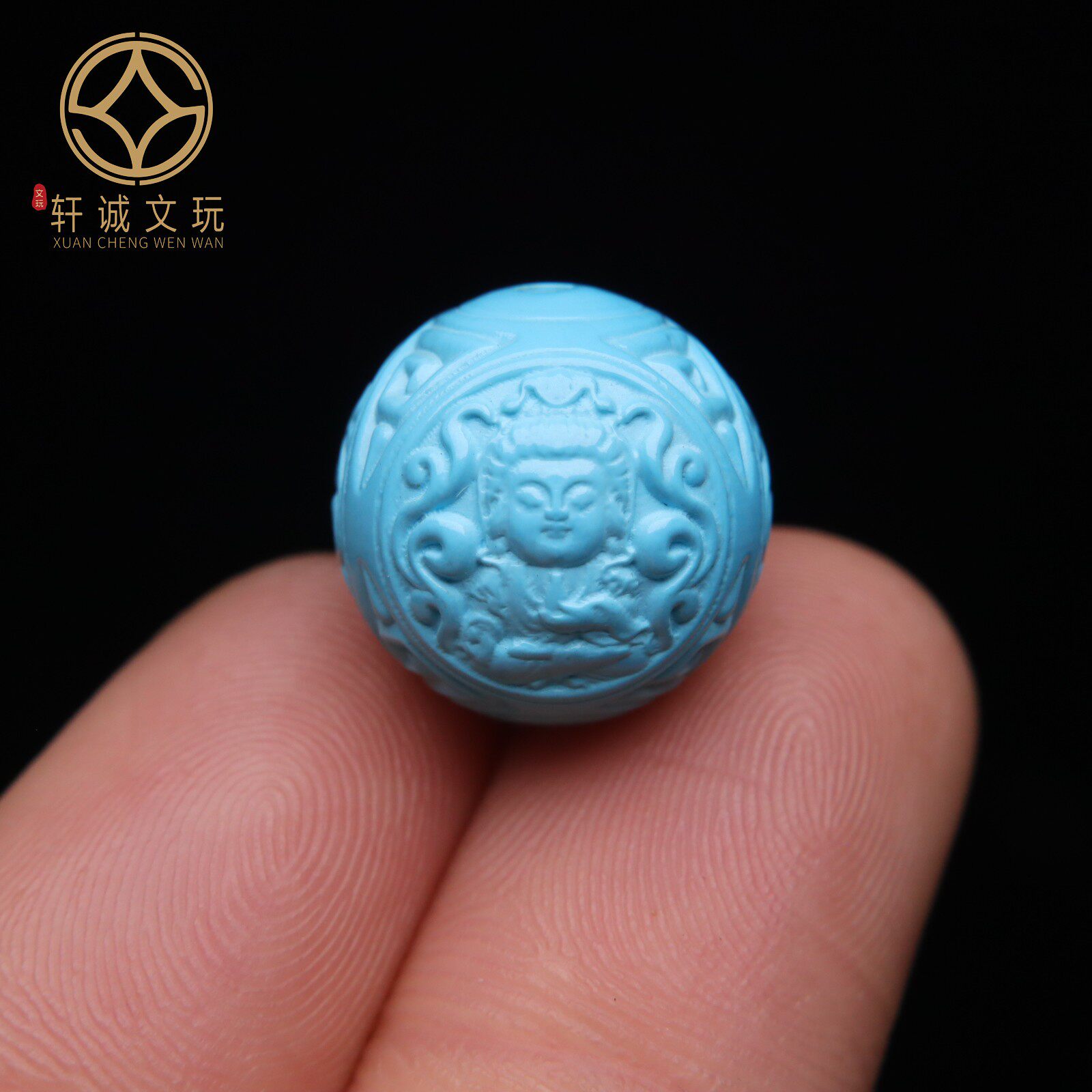 优化高瓷绿松石观音度母圆珠蒙松散珠手串手持菩提108diy配饰