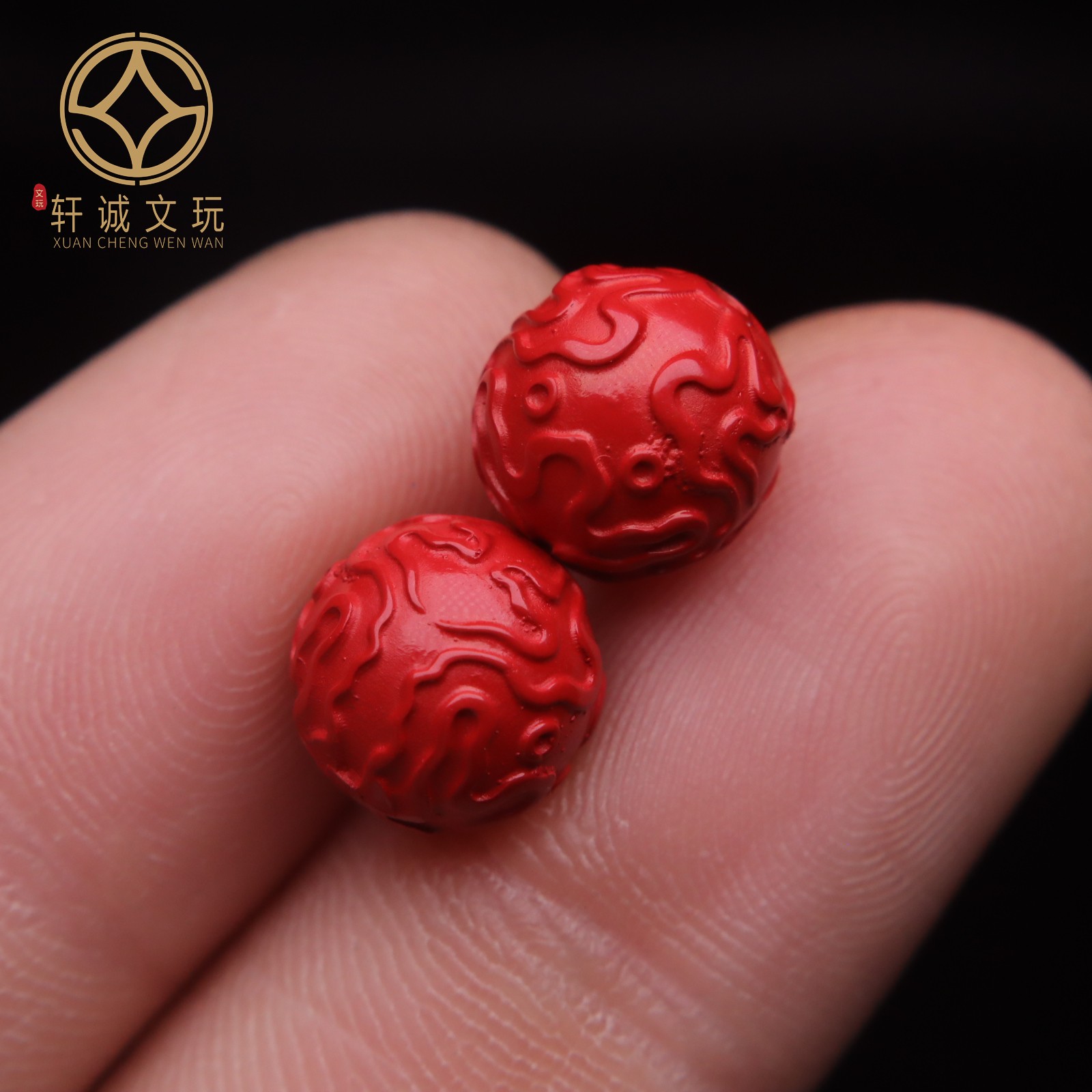 天然原矿新款帝王砂朱砂回纹珠散珠子隔珠手链项链本命年手工手串