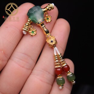 天然古法金琉璃冰山三通套装组合佛头108长串配饰配件手串饰品