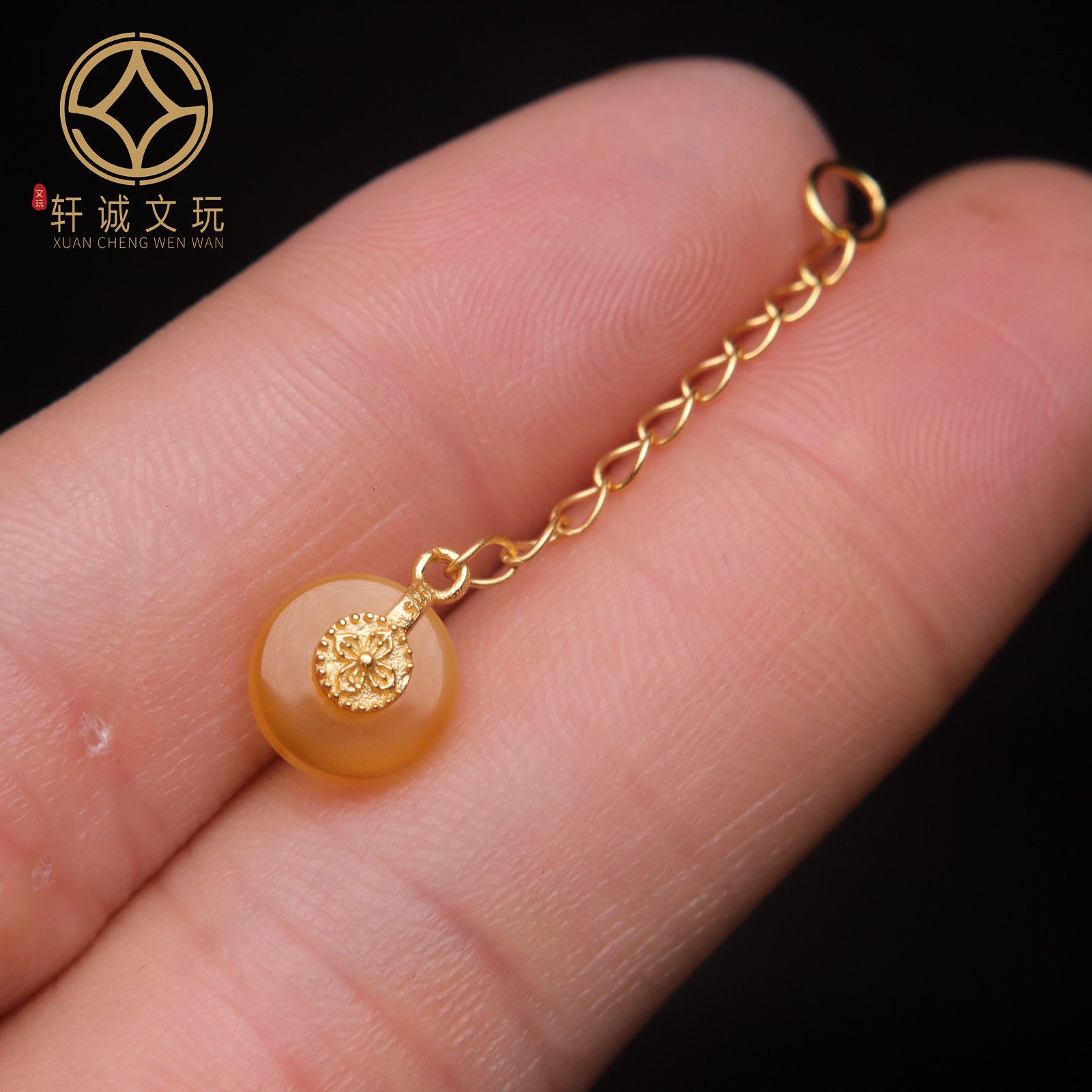 原创银镀金天然老蜡蜜蜡挂件桶珠散珠手串diy文玩配件配饰卡子