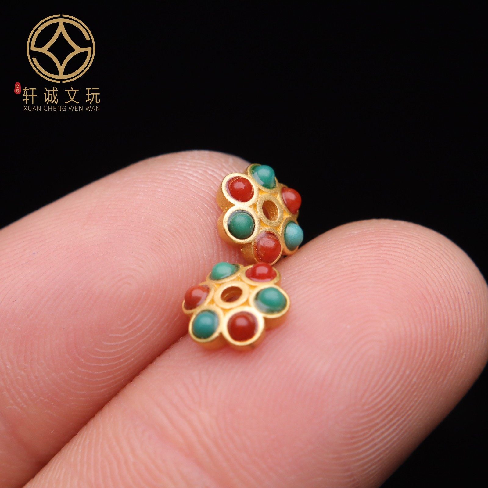 原创S925银镀金錾刻松石蜻蜓眼花托花帽隔片diy文玩手串散珠垫片,珠宝/钻石/翡翠,其他,淘宝优惠券,粉丝福利购,淘宝优惠卷