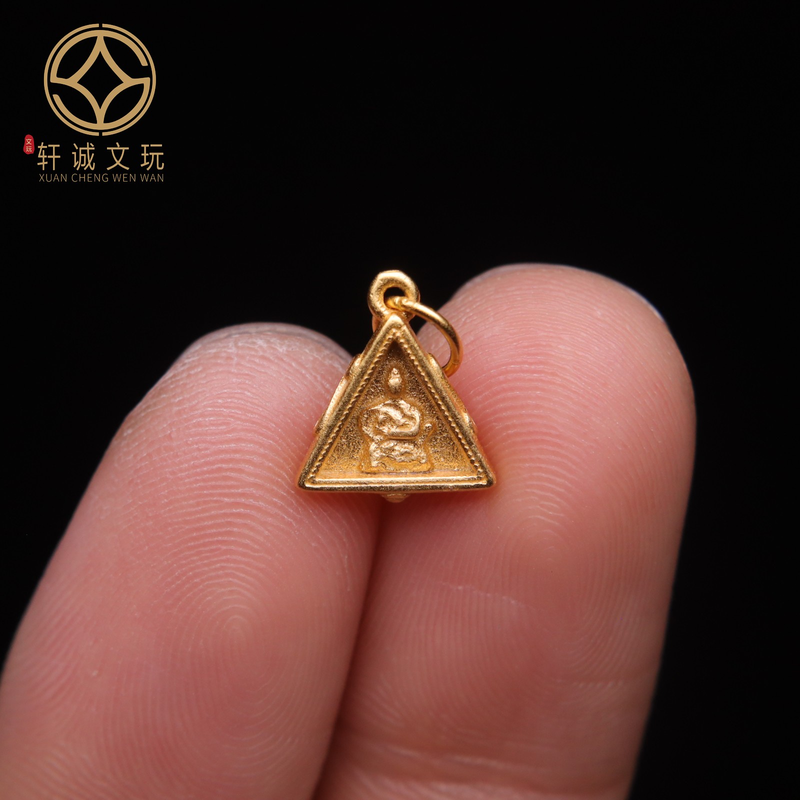 原创925银镀金观音度母三角卡子腰珠隔珠手工串珠diy文玩配饰珠