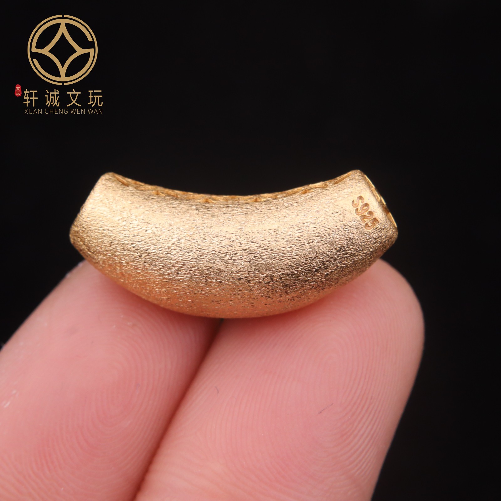 原创足银925镀金三角弯管碧玉佛头金刚手串长串diy配饰配件桶珠