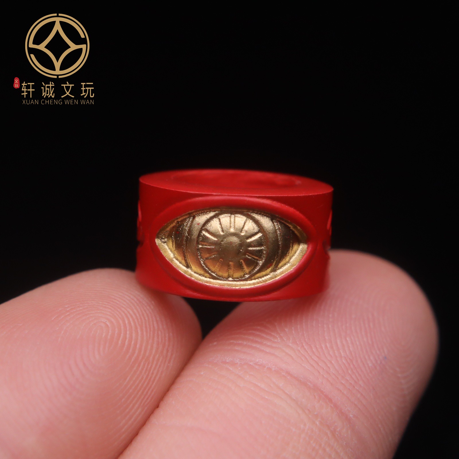 天然保真朱砂烫金法眼雕刻跑环隔圈戒圈戒指金刚菩提配饰饰品配件