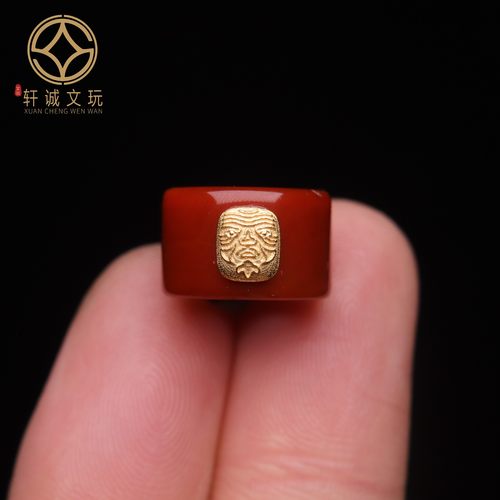 天然南红玛瑙大孔镶嵌扎基拉姆五条经文散珠DIY手串手链配饰配珠