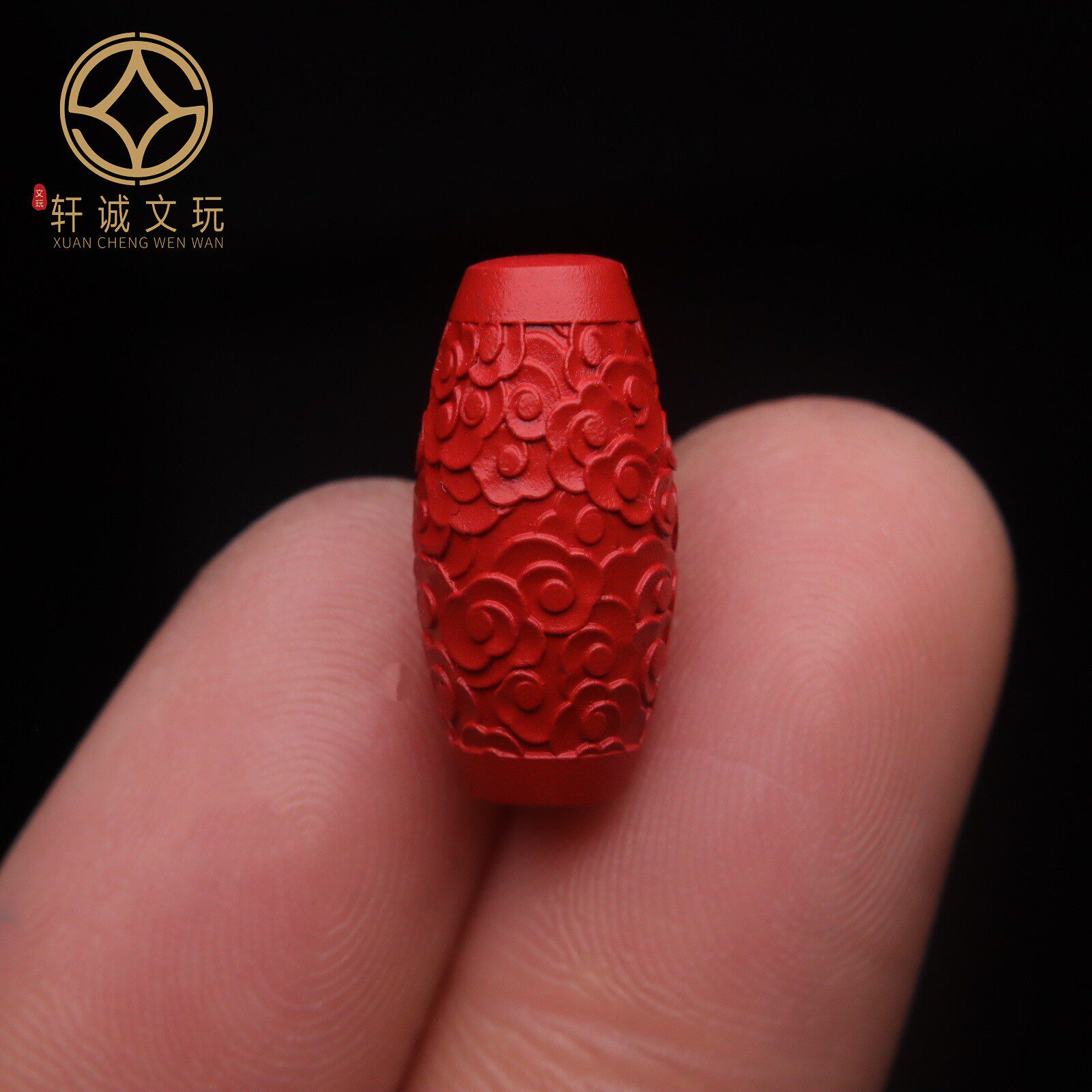 天然朱砂云纹祥云桶珠顶腰珠鼓珠菩提老型配饰配珠散珠文玩配件
