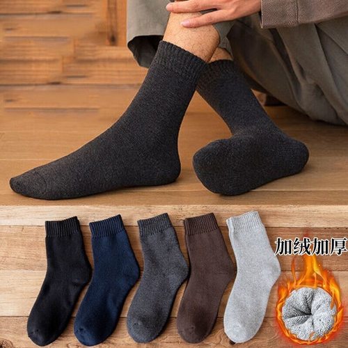 诸暨加绒特厚男冬季加厚保暖抗寒东北超厚袜子男毛巾袜男发热袜