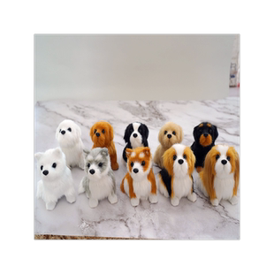 仿真狗摆件包包挂件可爱小狗狗查理边牧秋田公仔女孩圣诞挂件礼物