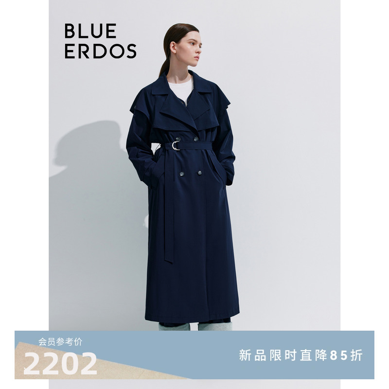 【可拆卸两件套】BLUE ERDOS24春夏新款西装领风衣外套B245J4002 女装/女士精品 风衣 原图主图