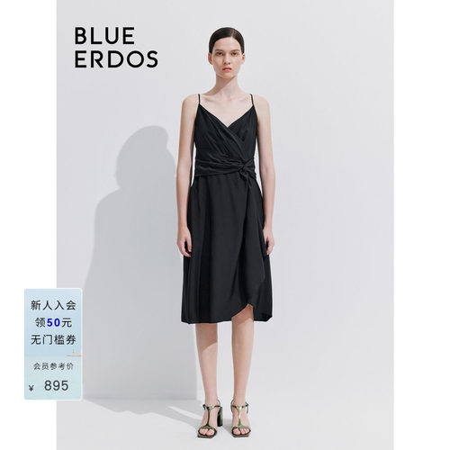 blueerdos气质V领吊带连衣裙