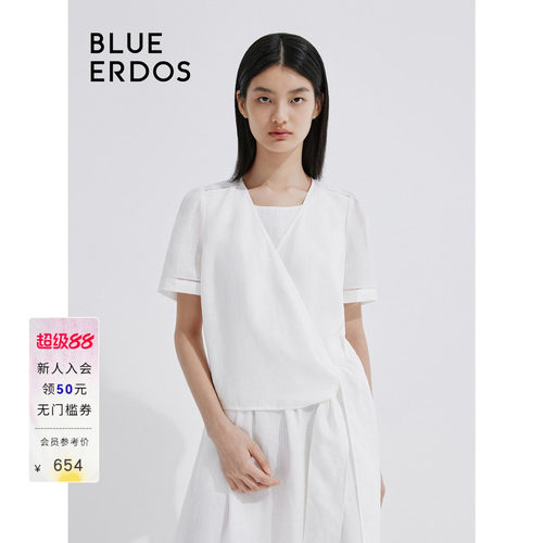 blueerdos气质简约系带上衣