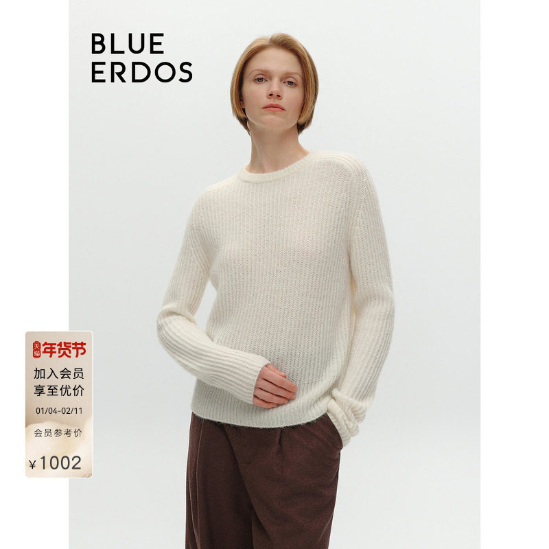 BLUE ERDOS冬季慵懒风羊绒混纺针织套衫女B246A0029,女装/女士精品,羊绒衫,淘宝优惠券,粉丝福利购,淘宝优惠卷