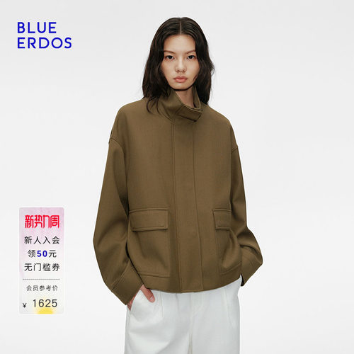 BLUE ERDOS 秋季休闲通勤巴恩风立领夹克短外套B255J0001