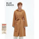 ERDOS 冬季 美拉德斗篷外套浴袍式 BLUE 毛呢直筒中长款 大衣