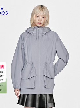 BLUE ERDOS26早春新品休闲通勤抽绳连帽宽松夹克外套女B2265J018