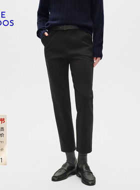 BLUE ERDOS 冬季新品时尚简约黑色百搭显瘦锥形裤B256F4004