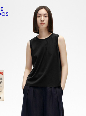BLUE ERDOS春秋气质简约纯棉百搭黑色无袖背心B255H7001