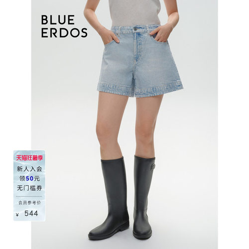 blueerdos通勤A字女装牛仔短裤