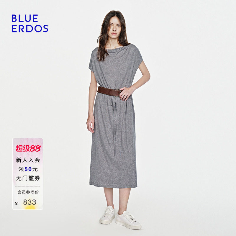 BLUE ERDOS26夏季新品质感简约莱赛尔混纺收腰连衣裙女B2265I705图片