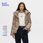 轻盈感百搭休闲短款 新品 收腰羽绒服外套女 ERDOS春季 BLUE
