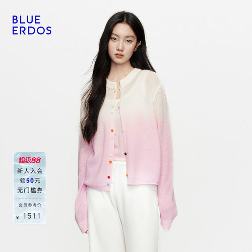 【空气羊绒】BLUE ERDOS2026秋冬新品羊毛羊绒混纺渐变色针织开衫