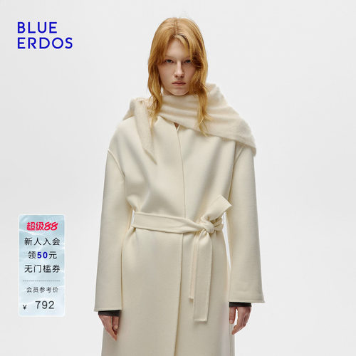 【100%山羊绒】BLUE ERDOS春季羊绒围巾保暖三角巾披肩B256R0001