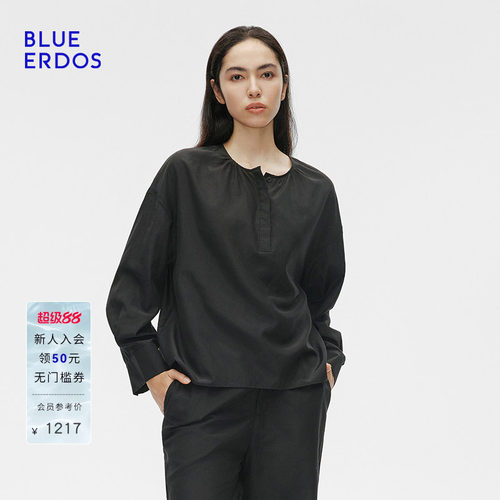 【桑蚕丝】BLUE ERDOS春季欧若风轻盈长袖上衣B255H5019