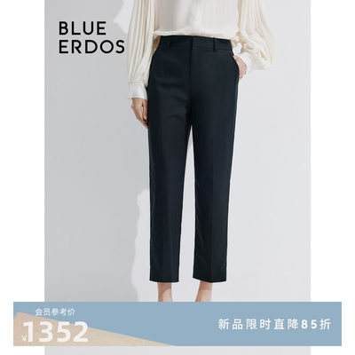 BLUE ERDOS24春夏新款通勤直筒锥形绵羊毛西装裤女裤B245M2006