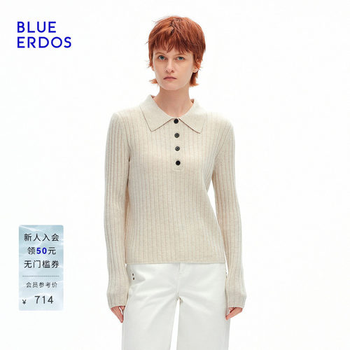 BLUE ERDOS2026秋季翻领领女套衫B2265A714