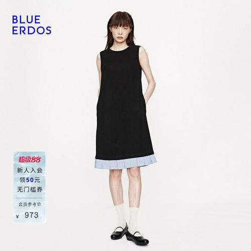 BLUE ERDOS2026夏季新品连衣裙简约时尚松弛感后背蝴蝶结短裙