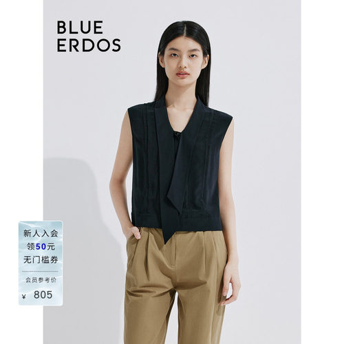 【真丝】BLUE ERDOS 无袖V领100%桑蚕丝上衣B245HB016